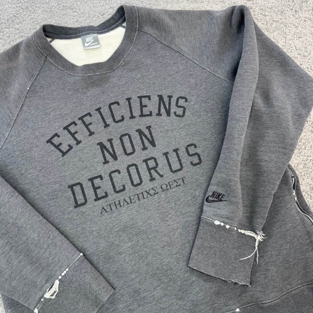 Nike Sportswear Athletic West Efficiens Non Decorus Grey Sweatshirt L Distressed